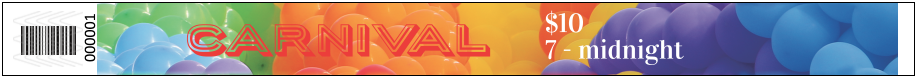 Carnival Tyvek Wristbands