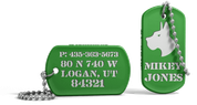 Green Silicone Dog Tag