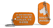 Orange Silicone Dog Tag